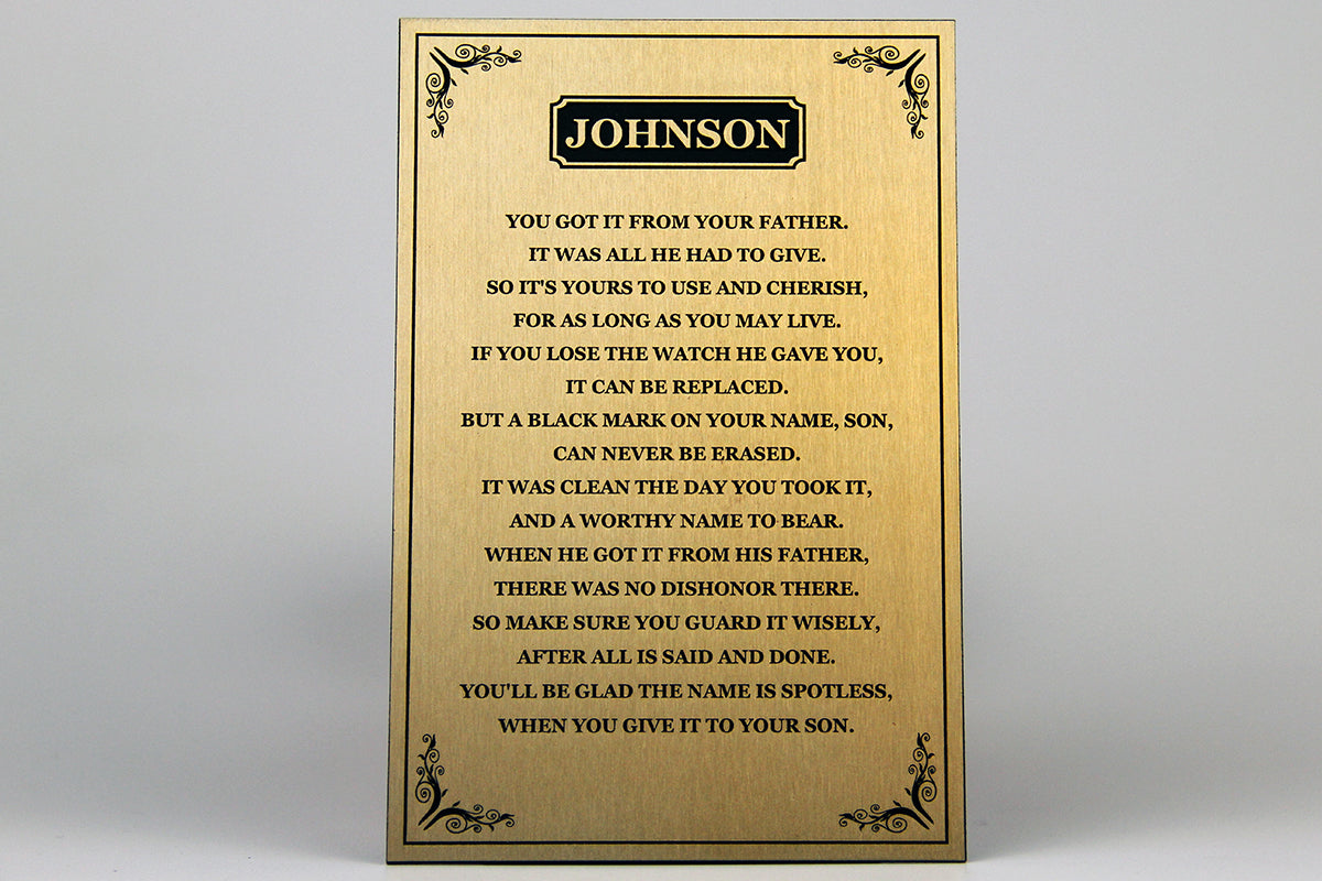 Your Name " Custom Plaque